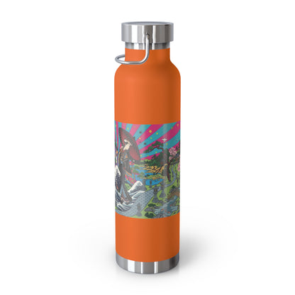 NekoPunch Original | 22oz Retro Japanese Wave & Beach Insulated Water Bottle - Girl