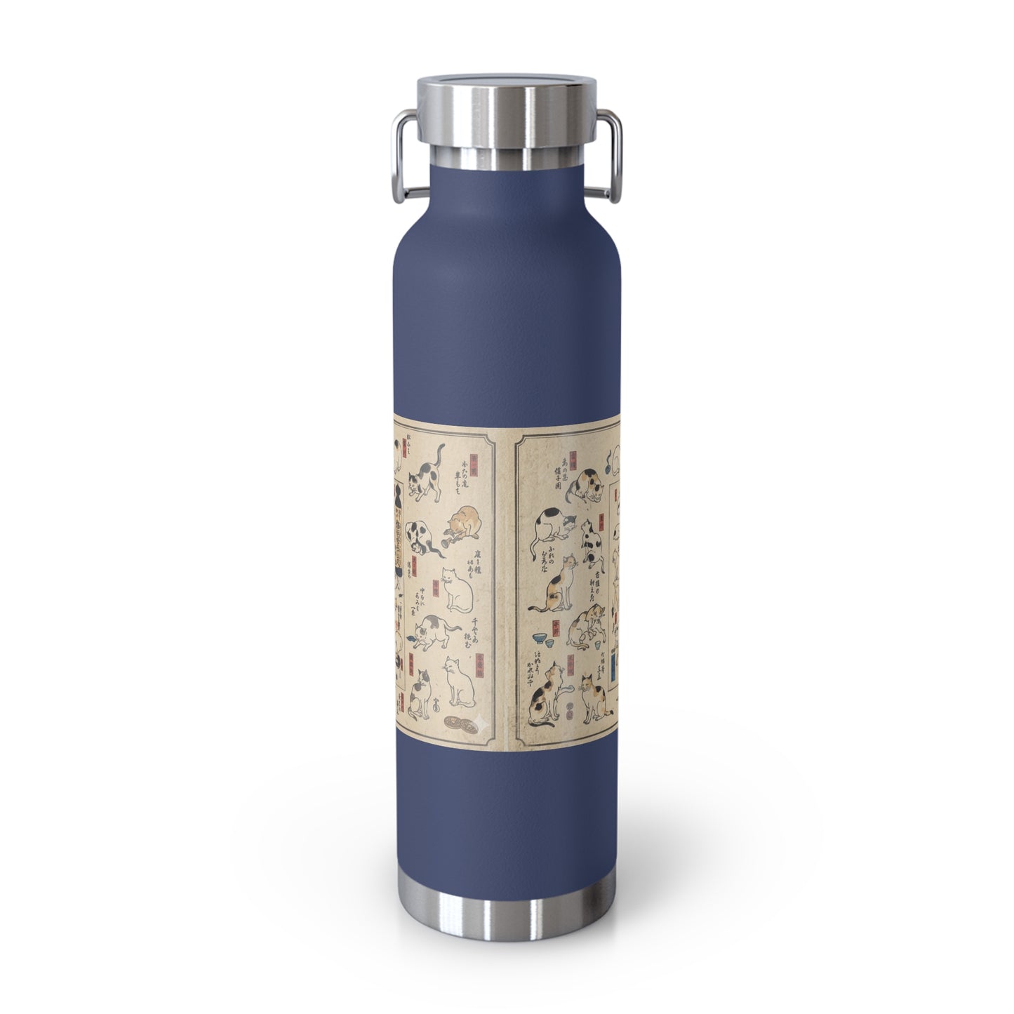 NekoPunch Original | 22oz Retro Japanese Cat Pattern Insulated Water Bottle
