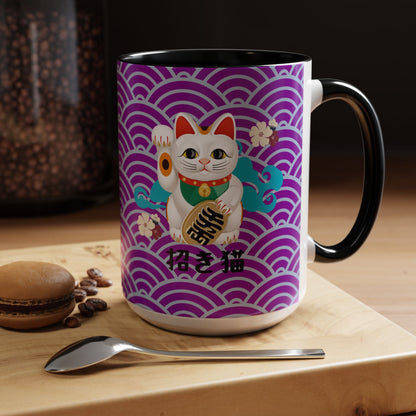 NekoPunch Original | 15oz Maneki Neko - Japanese Beckoning Cat Mug
