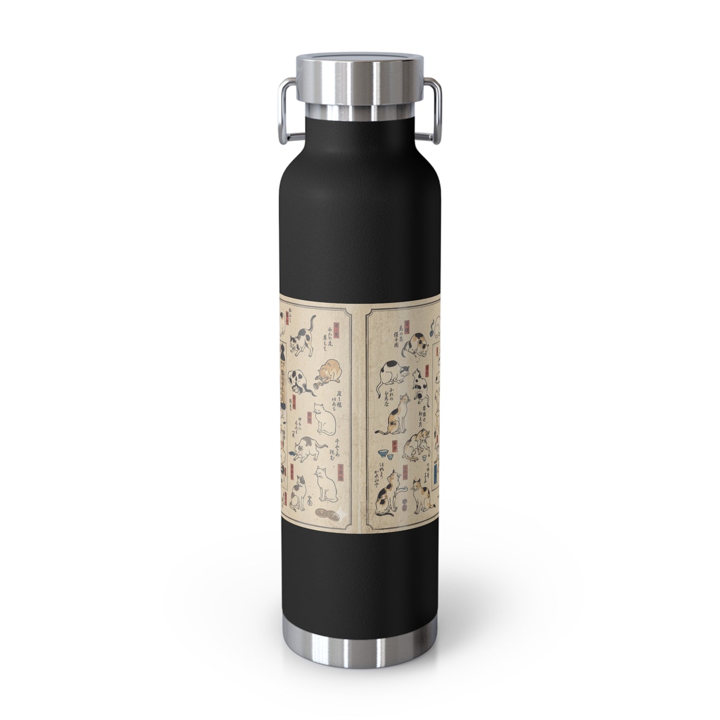 NekoPunch Original | 22oz Retro Japanese Cat Pattern Insulated Water Bottle