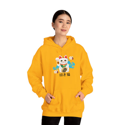 NekoPunch Original Hoodie – “Lucky Cat” (招き猫) | Unisex Heavy Blend™