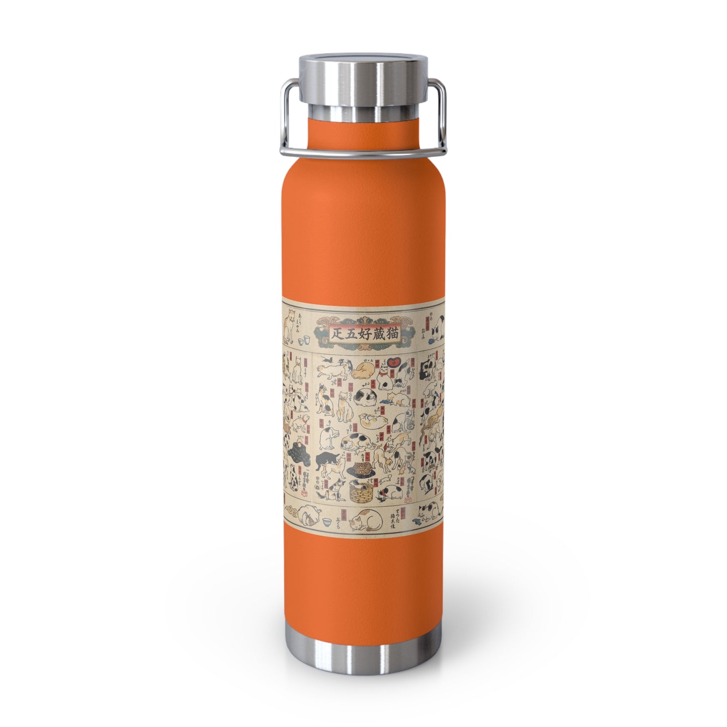 NekoPunch Original | 22oz Retro Japanese Cat Pattern Insulated Water Bottle