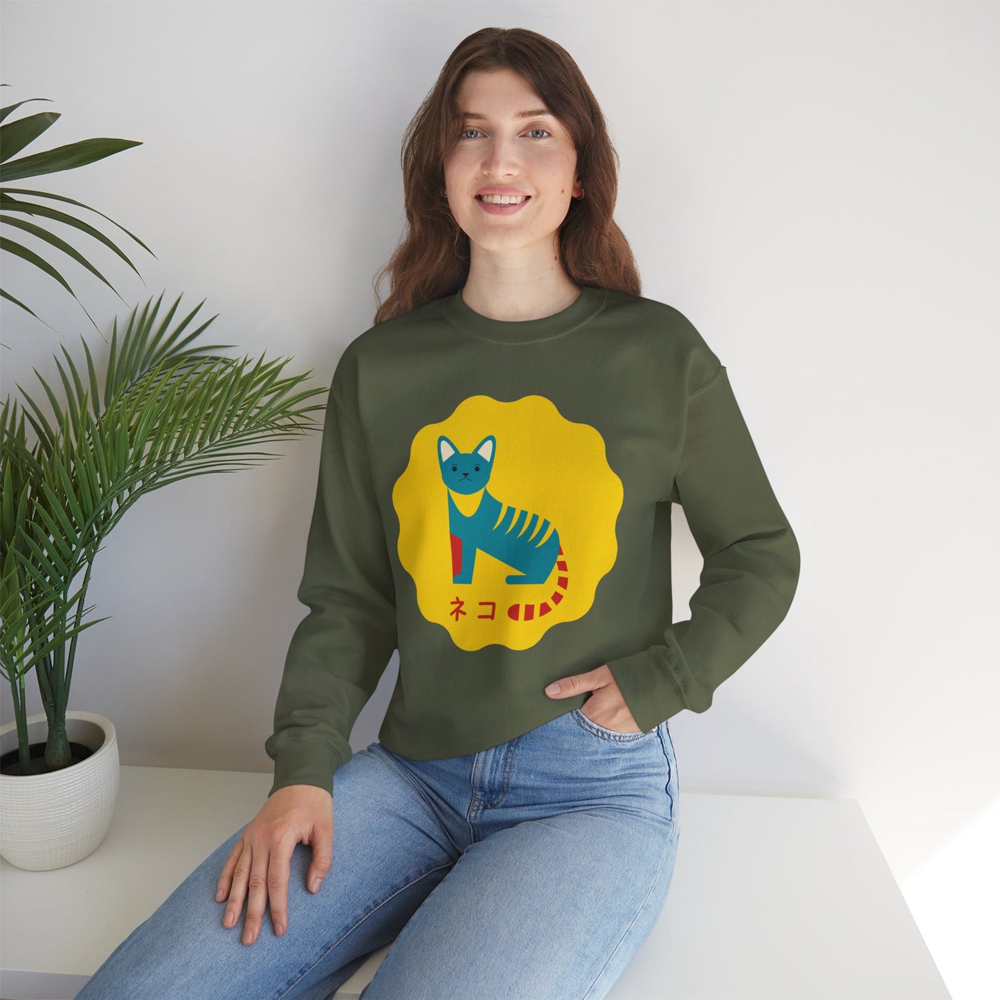 German Cat - Unisex Heavy Blend™ Crewneck Sweatshirt - Neko - Japanese