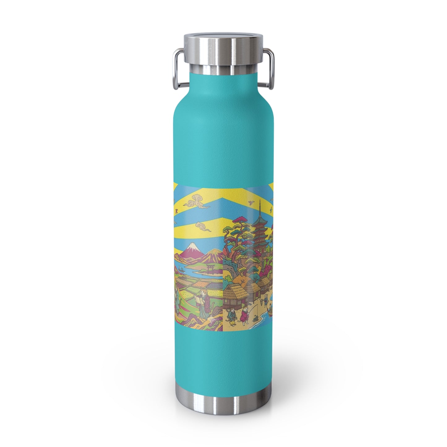 NekoPunch Original | 22oz Psychedelic Ocean Wave Copper Insulated Bottle