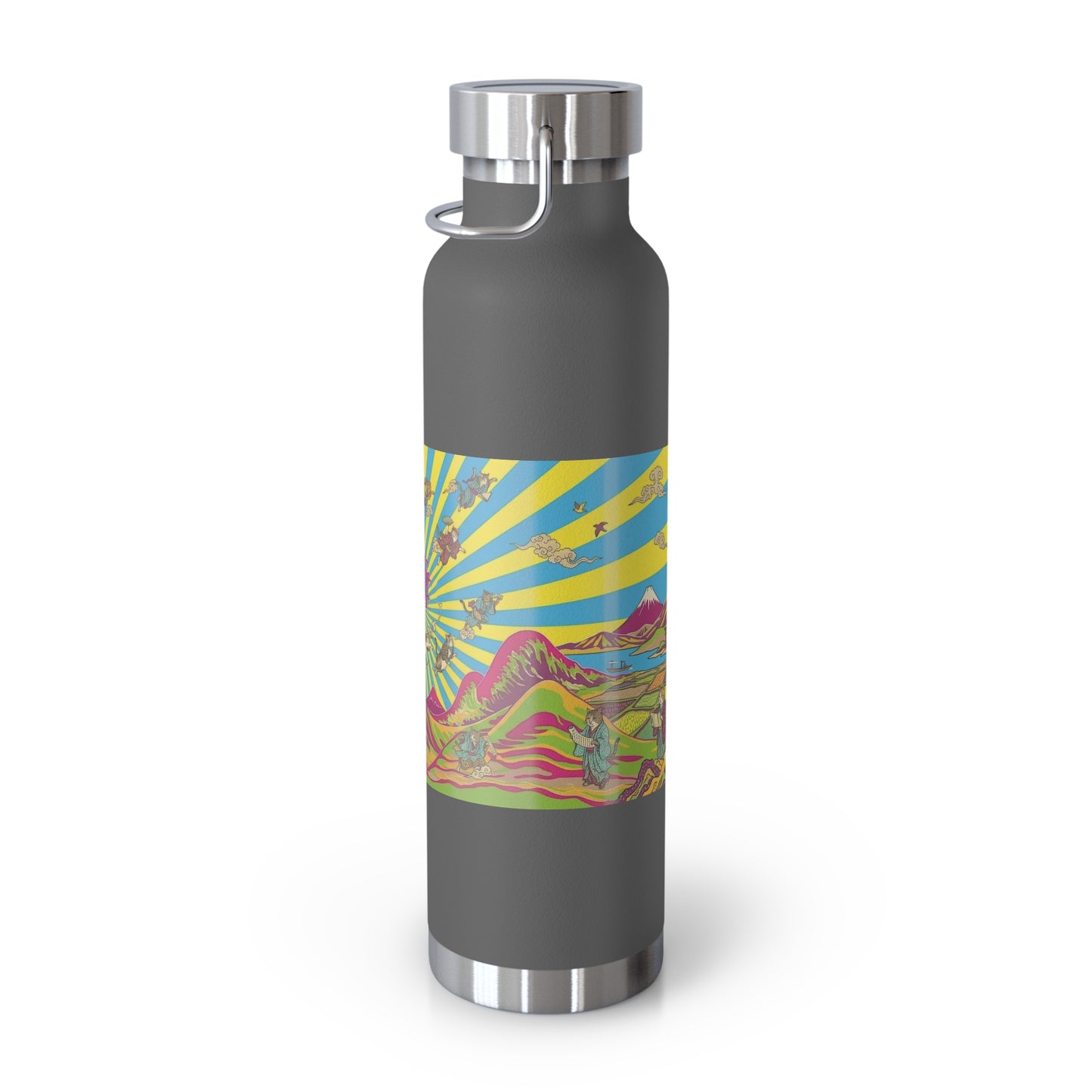 NekoPunch Original | 22oz Psychedelic Ocean Wave Copper Insulated Bottle