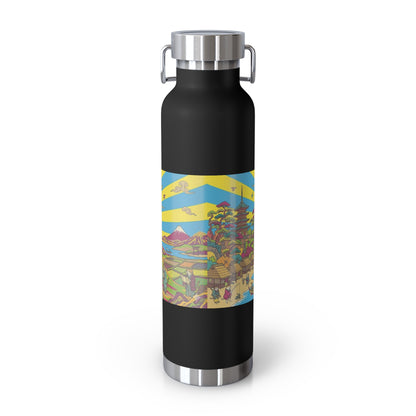NekoPunch Original | 22oz Psychedelic Ocean Wave Copper Insulated Bottle