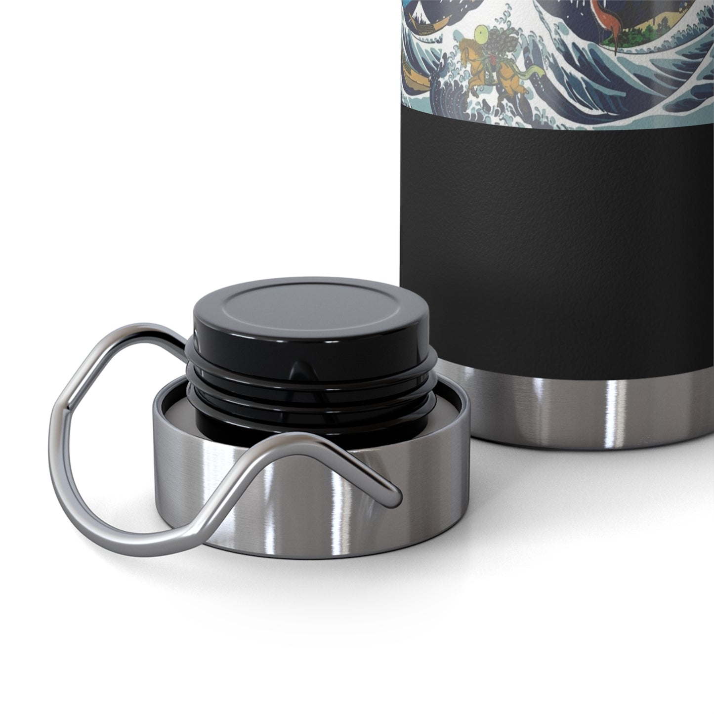 NekoPunch Original | 22oz Retro Japanese Wave & Beach Insulated Water Bottle - Samurai
