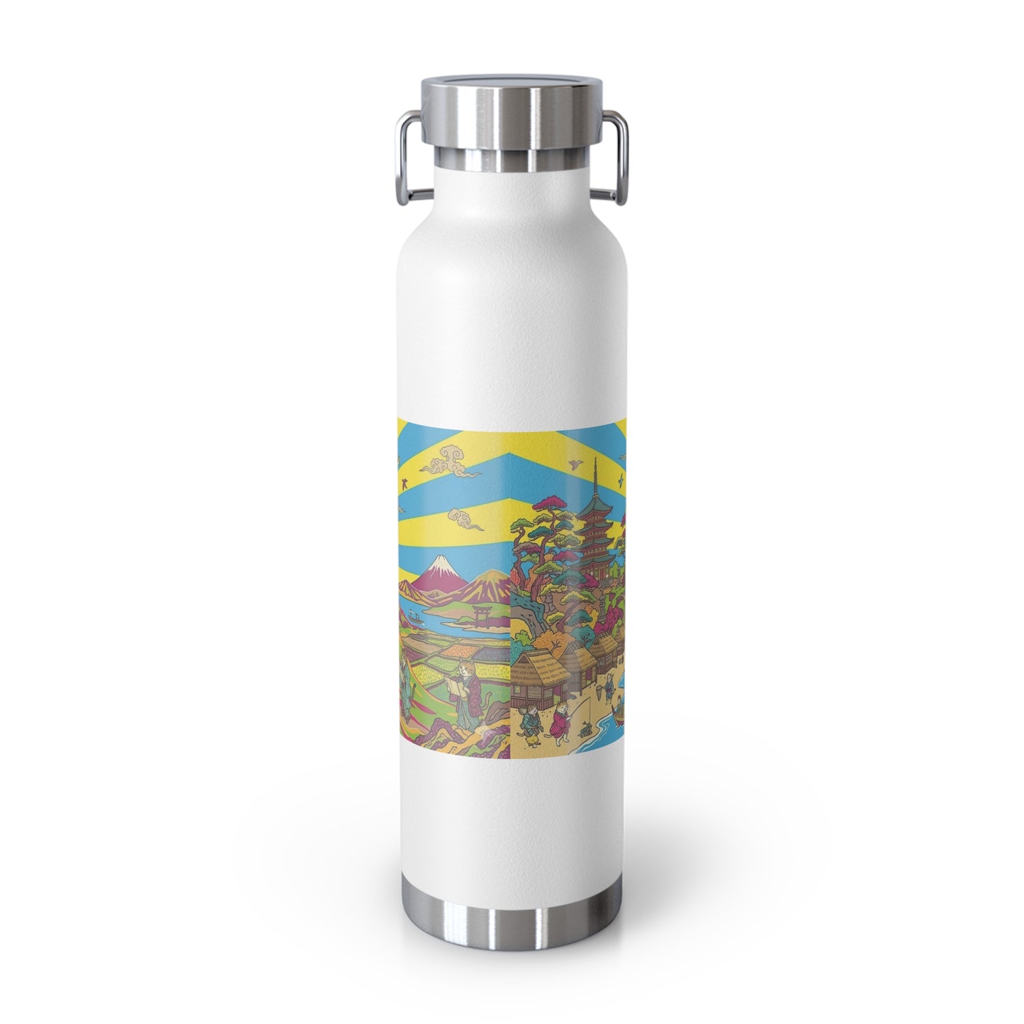NekoPunch Original | 22oz Psychedelic Ocean Wave Copper Insulated Bottle