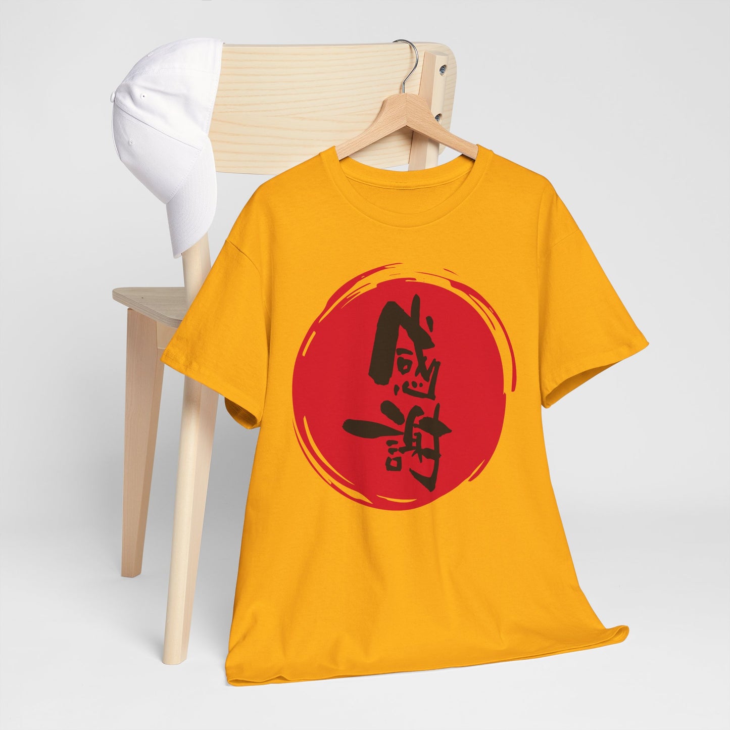 NekoPunch Original T-Shirt – “Gratitude” (感謝) Japanese Calligraphy | Unisex Heavy Cotton Tee