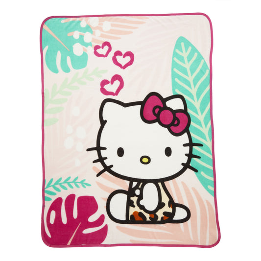 Hello Kitty Plants Fleece Throw Blanket – Soft & Cozy, 46" x 60"