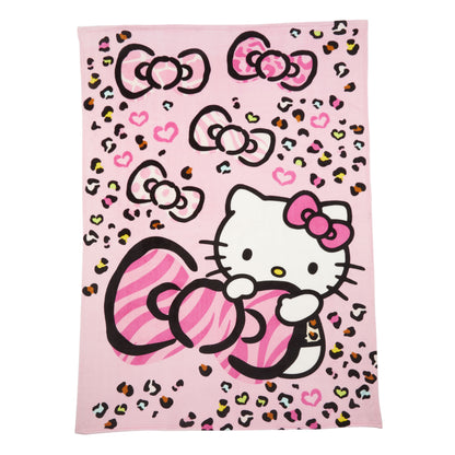 Hello Kitty Pink Ribbon Fleece Throw Blanket – Soft & Cozy, 62" x 90"