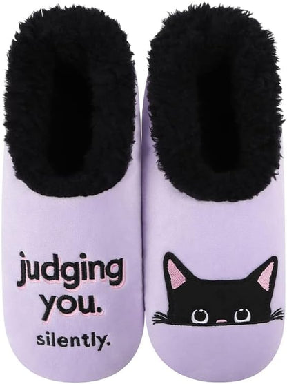 Pairable Slipper Socks - Non-Slip Fuzzy Cat Slippers for Women