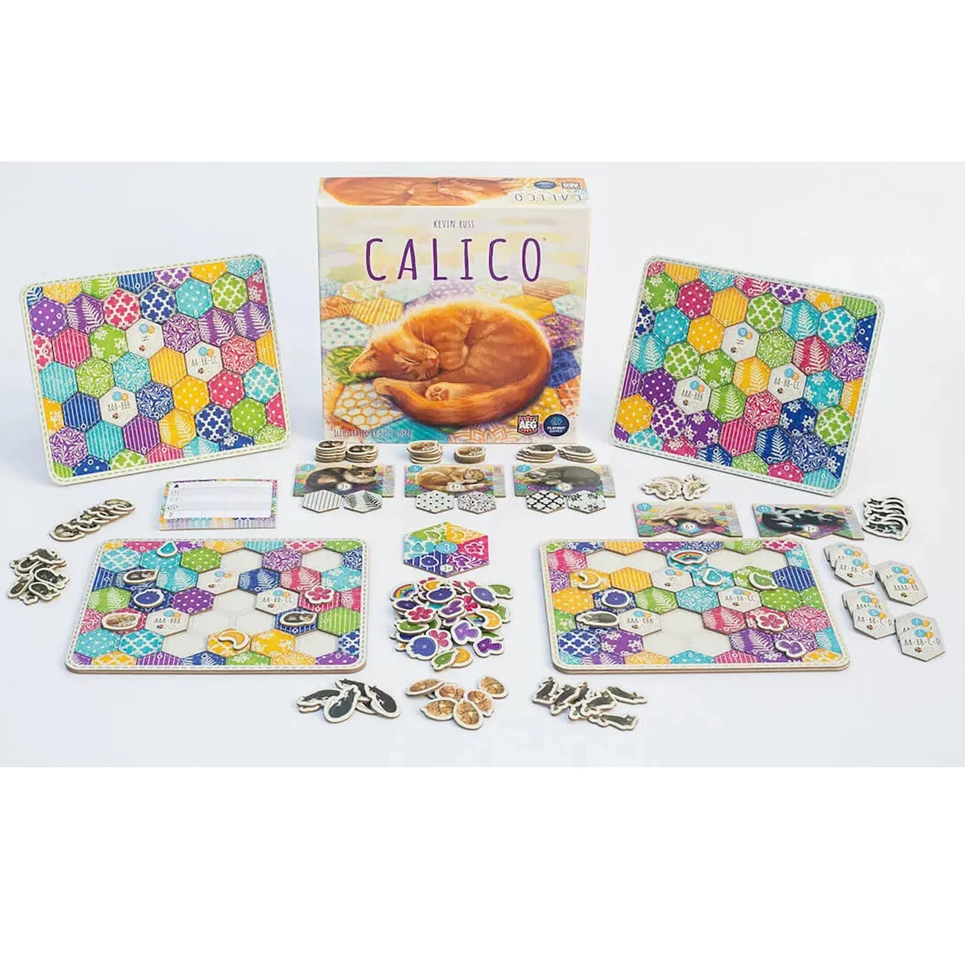 Calico Board Game, Award Winning Strategy Game, Sew Your Quilt to Score Points, Family Fun, Ages 8+, 1-4 Players, 30-45 Min, Flatout Games