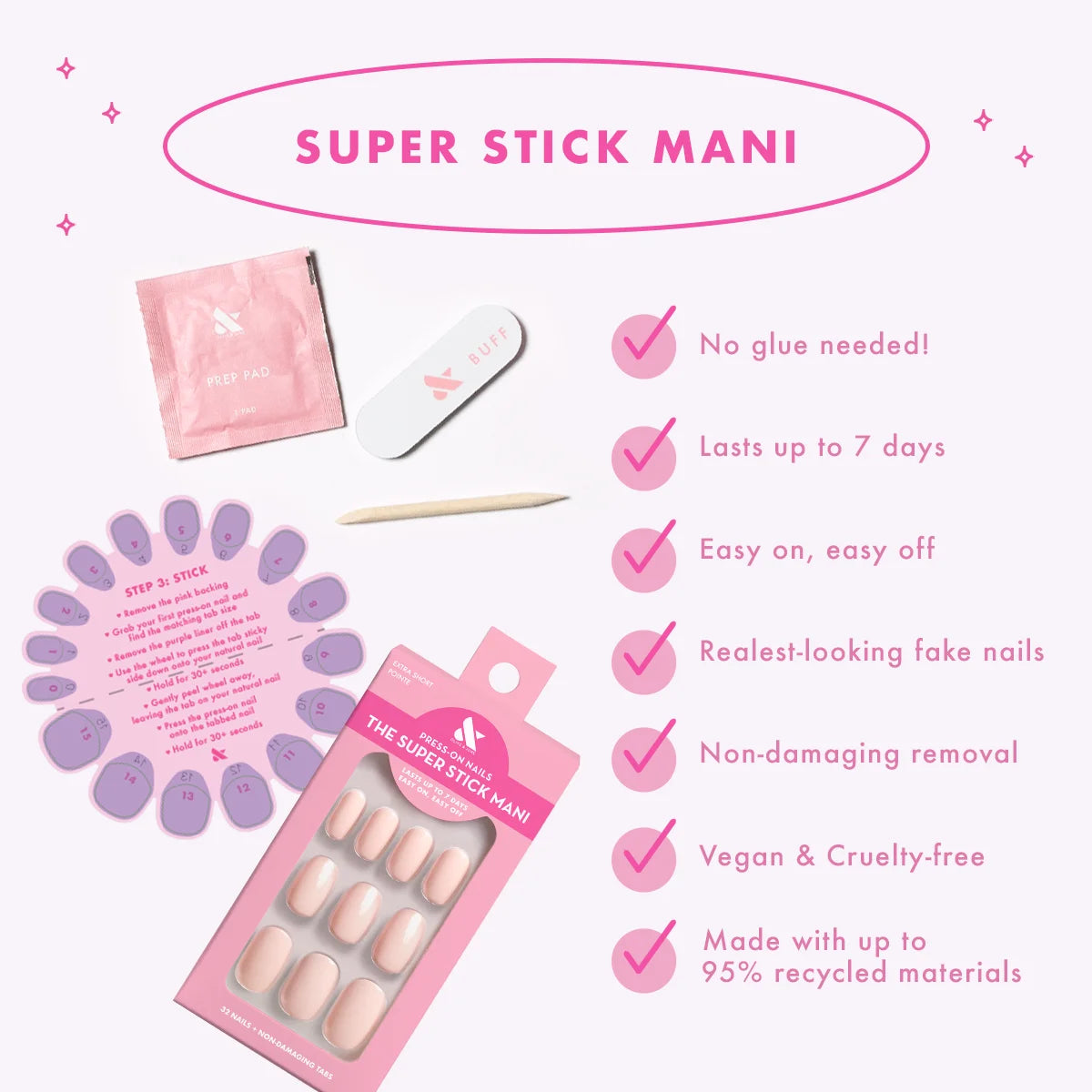 Super Stick Mani Medium Oval Press-On Tabs – Sneaky Cats (32-Pack)