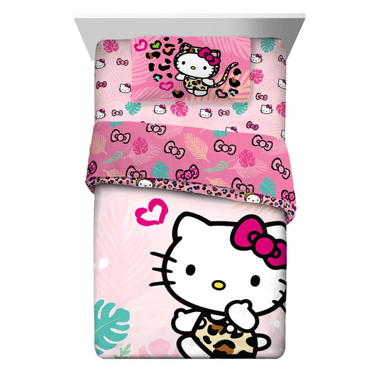 Hello Kitty Bed-in-a-Bag Set – Comforter & Sheets (Twin/Full Size)
